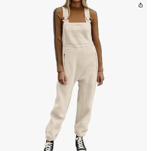 Amazon Fleece Winter Overalls in Cream